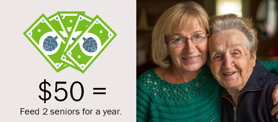 $50 = Feed 2 seniors for a year.