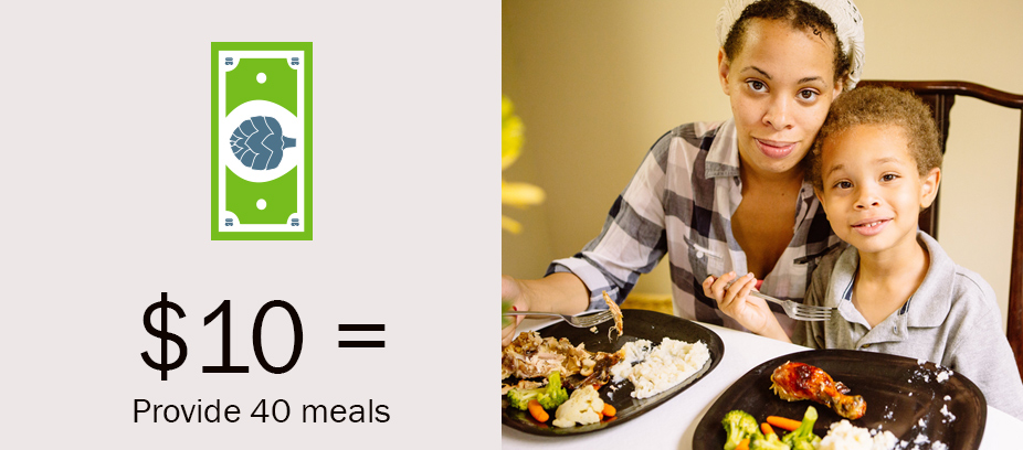 $10 = Provide 40 meals