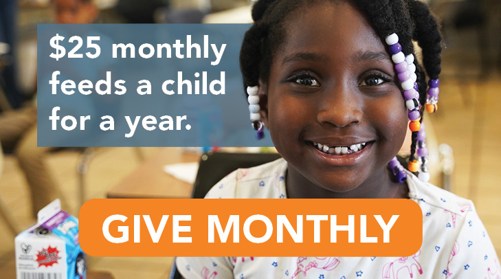 $25 monthly feeds a child for a year